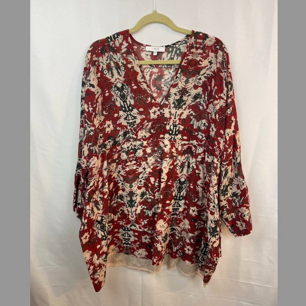 *SOLD* Iro-- mini dress/tunic, maroon pattern, size 36